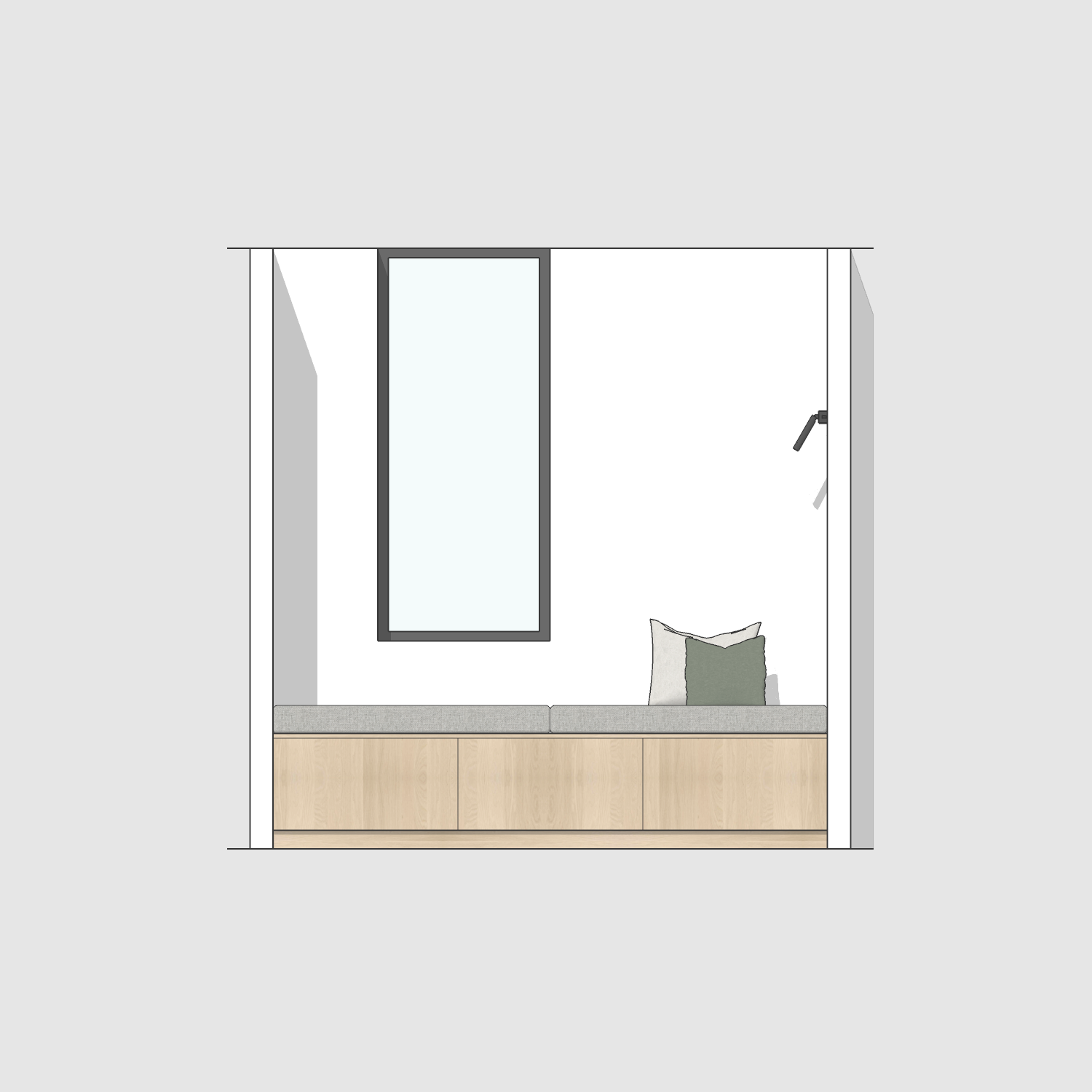 Houtmerk - Zitbank Villa 01 - Zitelement met lades of deuren Kastcombinatie Houtmerk