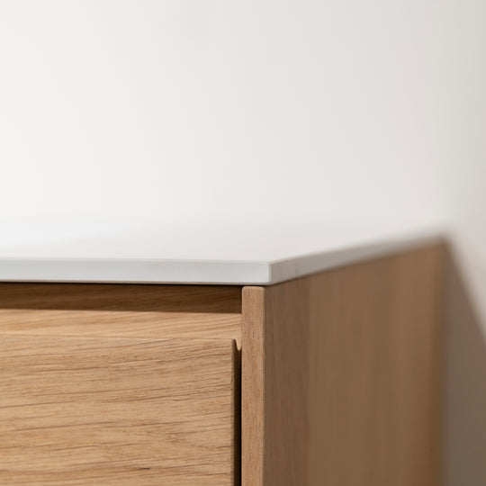 Houtmerk - Houten Badmeubel Lago met verzonken wastafel - Massief hout maatwerk Badmeubels Houtmerk