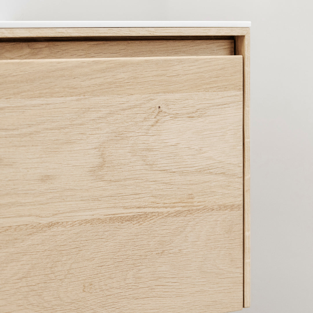 Houtmerk - Houten Badmeubel Lago met verzonken wastafel - Massief hout maatwerk Badmeubels Houtmerk