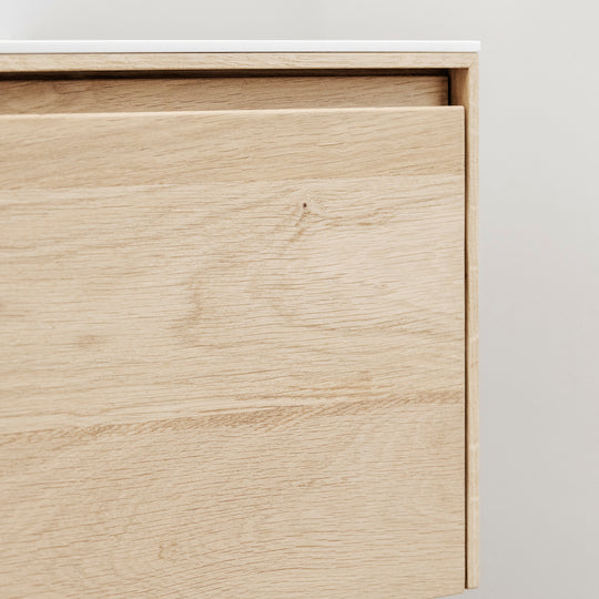 Houtmerk - Houten Badmeubel Lago met verzonken wastafel - Massief hout maatwerk Badmeubels Houtmerk