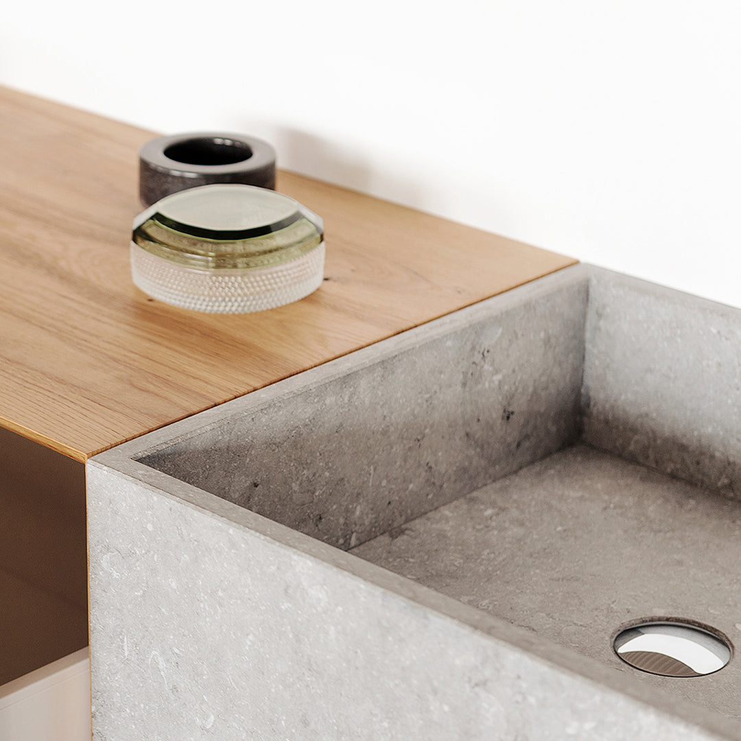 Houtmerk - Concreto wasbak hardsteen - maatwerk steen Wastafels Houtmerk