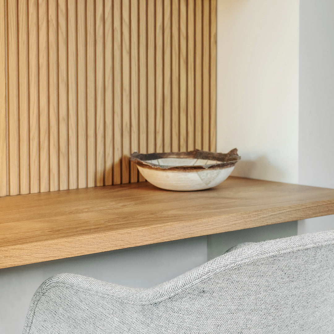 Houtmerk - Houten Wandpaneel met groeven profiel - Maatwerk Kasten Houtmerk