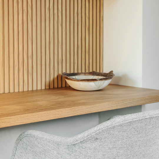 Houtmerk - Houten Wandpaneel met groeven profiel - Maatwerk Kasten Houtmerk