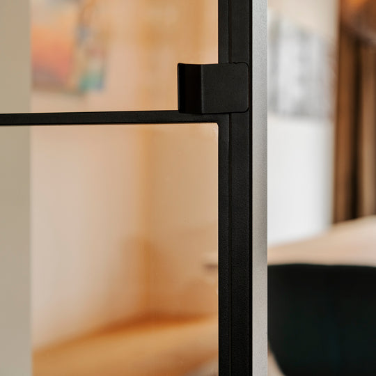 Houtmerk - En Suite Kast Porta 04 - Kast met stalen schuifdeuren Kastcombinatie Houtmerk