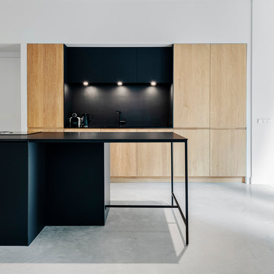Houtmerk - Witte MDF Stollenwand - Overschilderbaar maatwerk Keukens Houtmerk