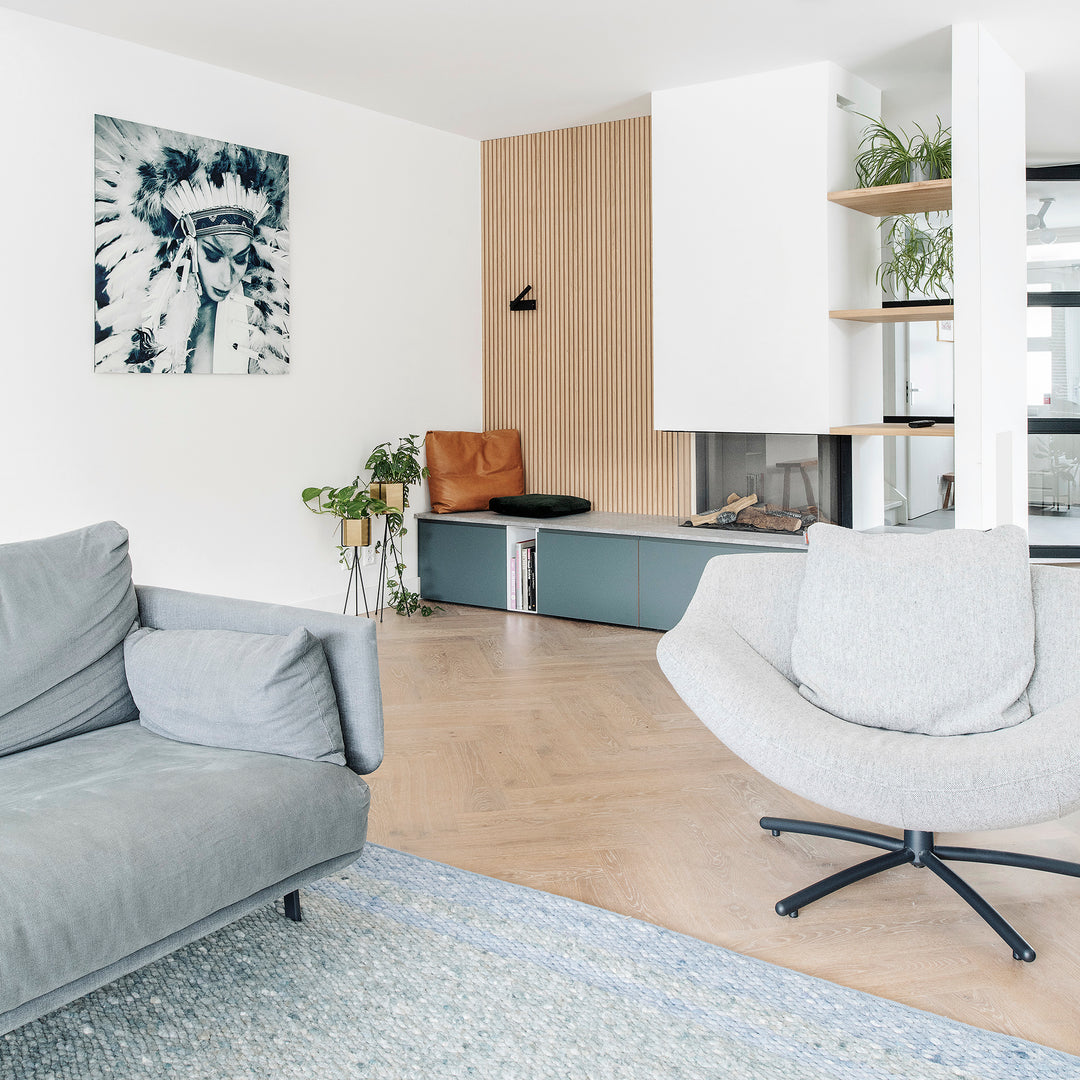 Houtmerk - Kast Duet 01 - Haardmeubel of Zitkast met lades Kastcombinatie Houtmerk