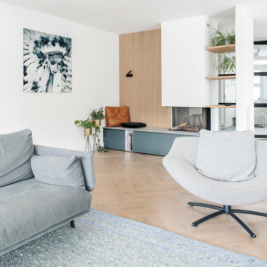 Houtmerk - Kast Duet 01 - Haardmeubel of Zitkast met lades Kastcombinatie Houtmerk
