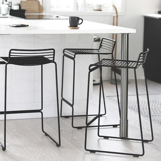 HAY - Hee Barstool - Barkruk Metaal Asphalt Grijs - SALE Stoelen Houtmerk