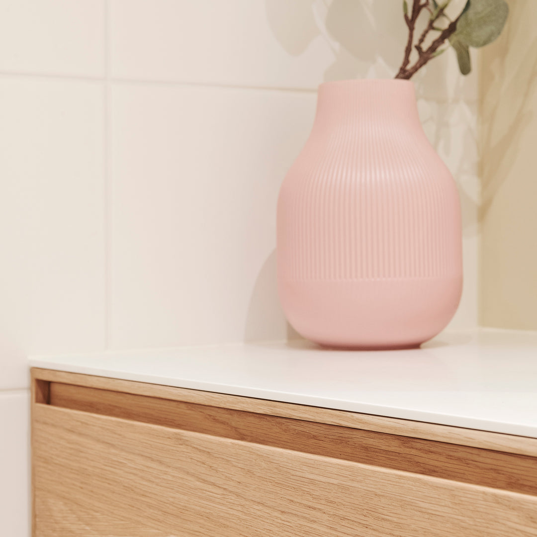 Houtmerk - Houten Badmeubel Lago met verzonken wastafel - Massief hout maatwerk Badmeubels Houtmerk