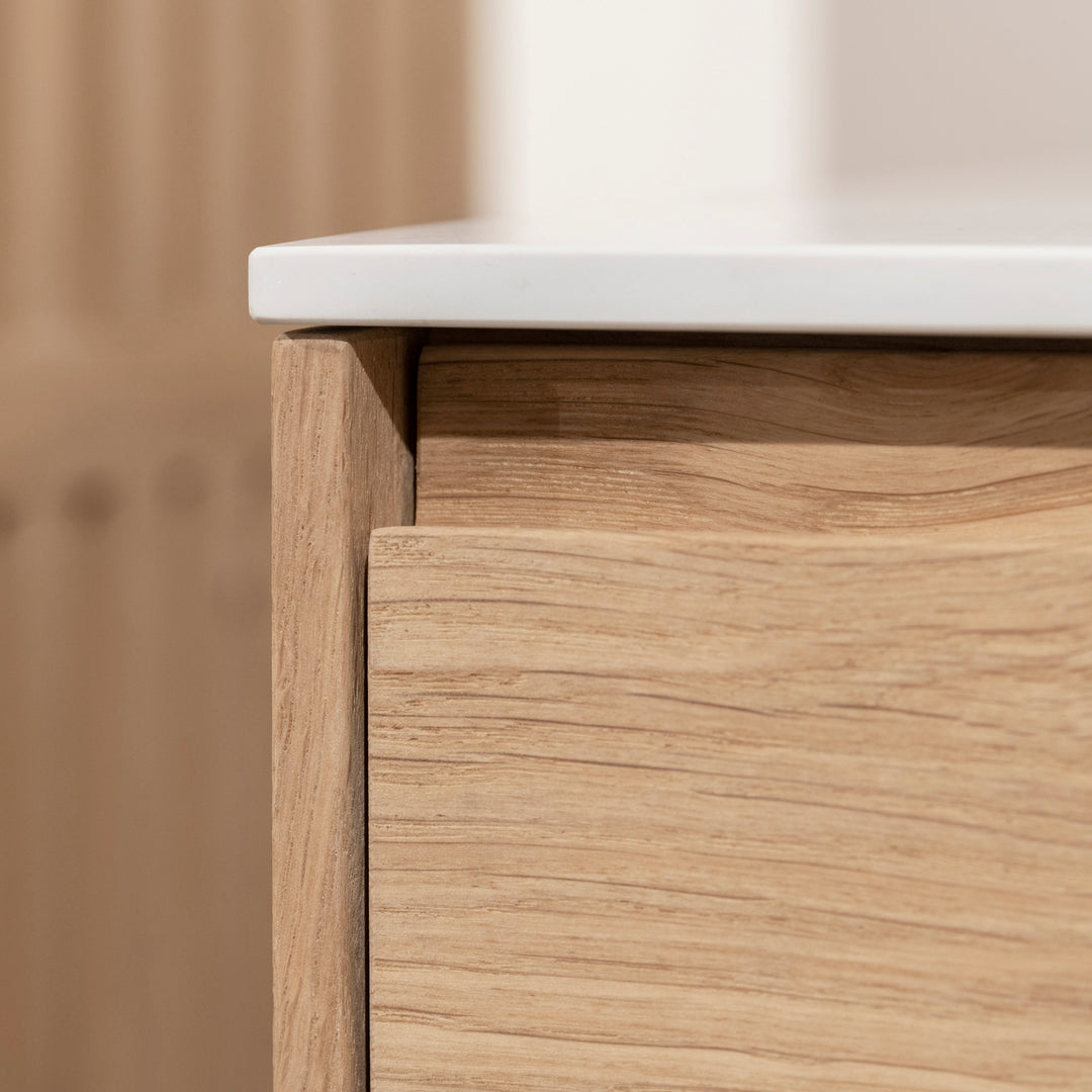 Houtmerk - Houten Badmeubel Lago met verzonken wastafel - Massief hout maatwerk Badmeubels Houtmerk