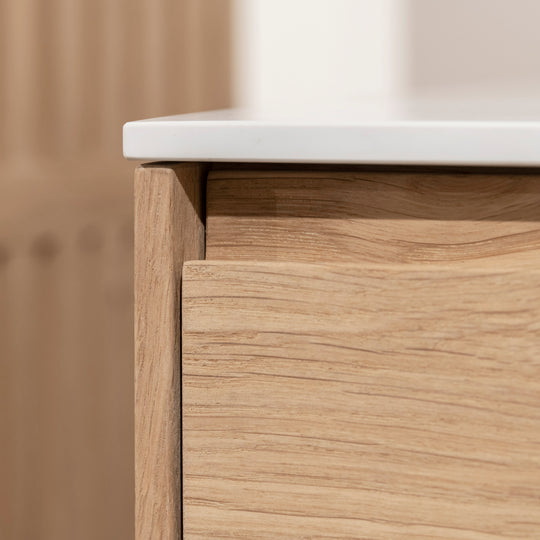 Houtmerk - Houten Badmeubel Lago met verzonken wastafel - Massief hout maatwerk Badmeubels Houtmerk