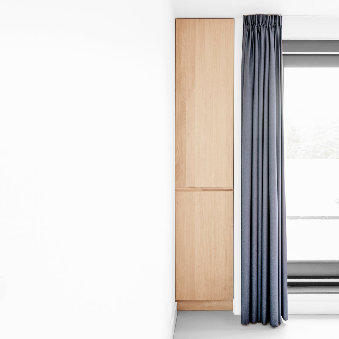 Houtmerk - Witte MDF Stollenwand - Overschilderbaar maatwerk Keukens Houtmerk
