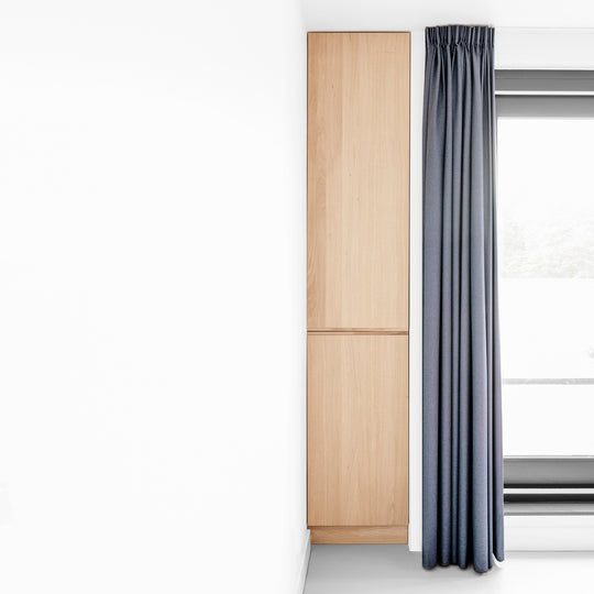 Houtmerk - Witte MDF Stollenwand - Overschilderbaar maatwerk Keukens Houtmerk