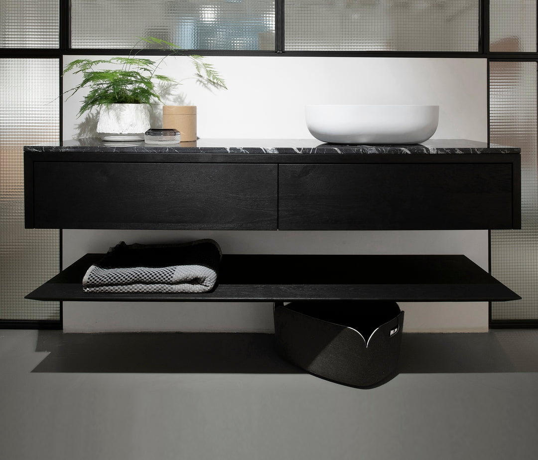 Houtmerk – Witte Waskom Oblong Solid Surface – Afgeronde Ovaal Wastafels Houtmerk