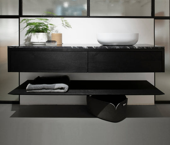 Houtmerk – Witte Waskom Oblong Solid Surface – Afgeronde Ovaal Wastafels Houtmerk