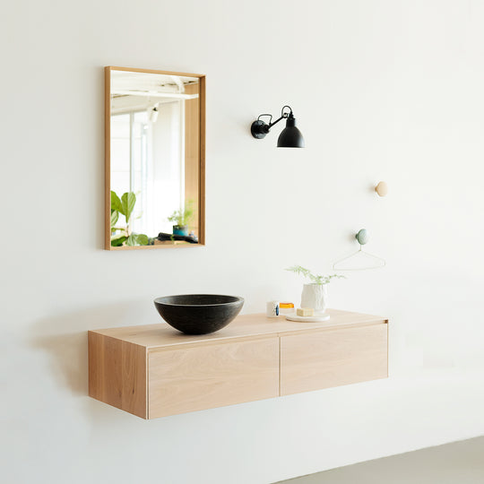 Houtmerk - Houten Badmeubel Malaga - Massief hout maatwerk Badmeubels houtmerk