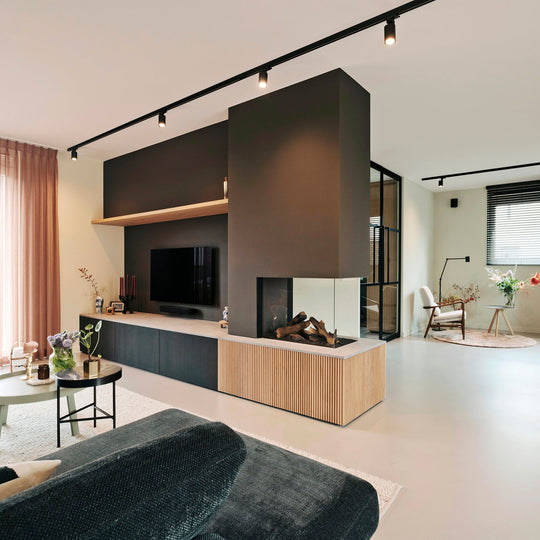 Houtmerk - Kast Fumo 05 - Hoge kastenwand voor haard Kastcombinatie Houtmerk
