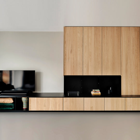 Houtmerk Domus® - Kastenwand Ferro - Plaatstaal open vak Kasten Houtmerk