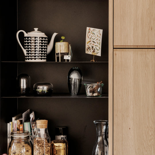 Houtmerk - Kast Vario 04 - Hoge kast met stalen Plato vak Kastcombinatie Houtmerk