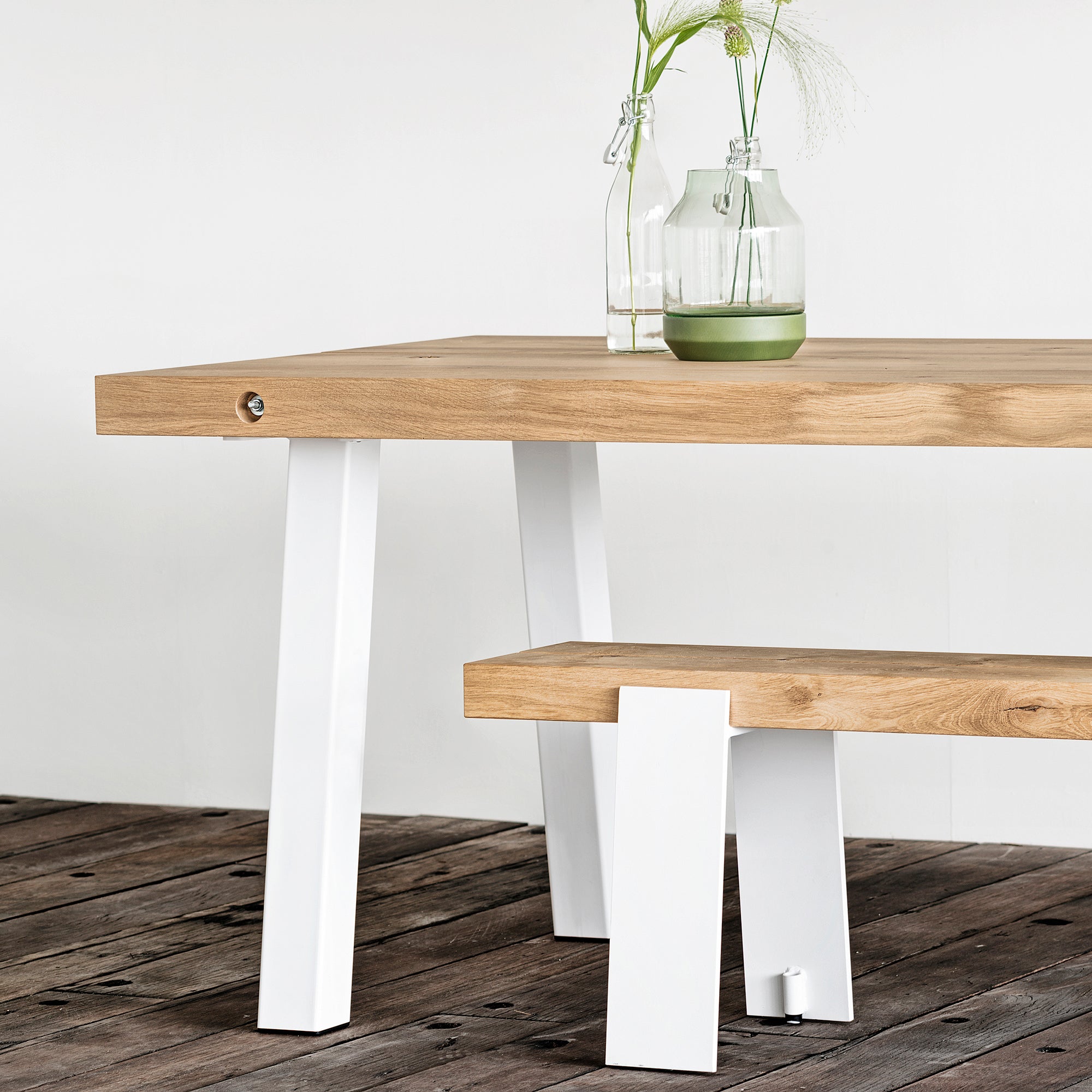 Houtmerk - Maatwerk Job zitbank of eetbankje - Massief eiken Banken Houtmerk