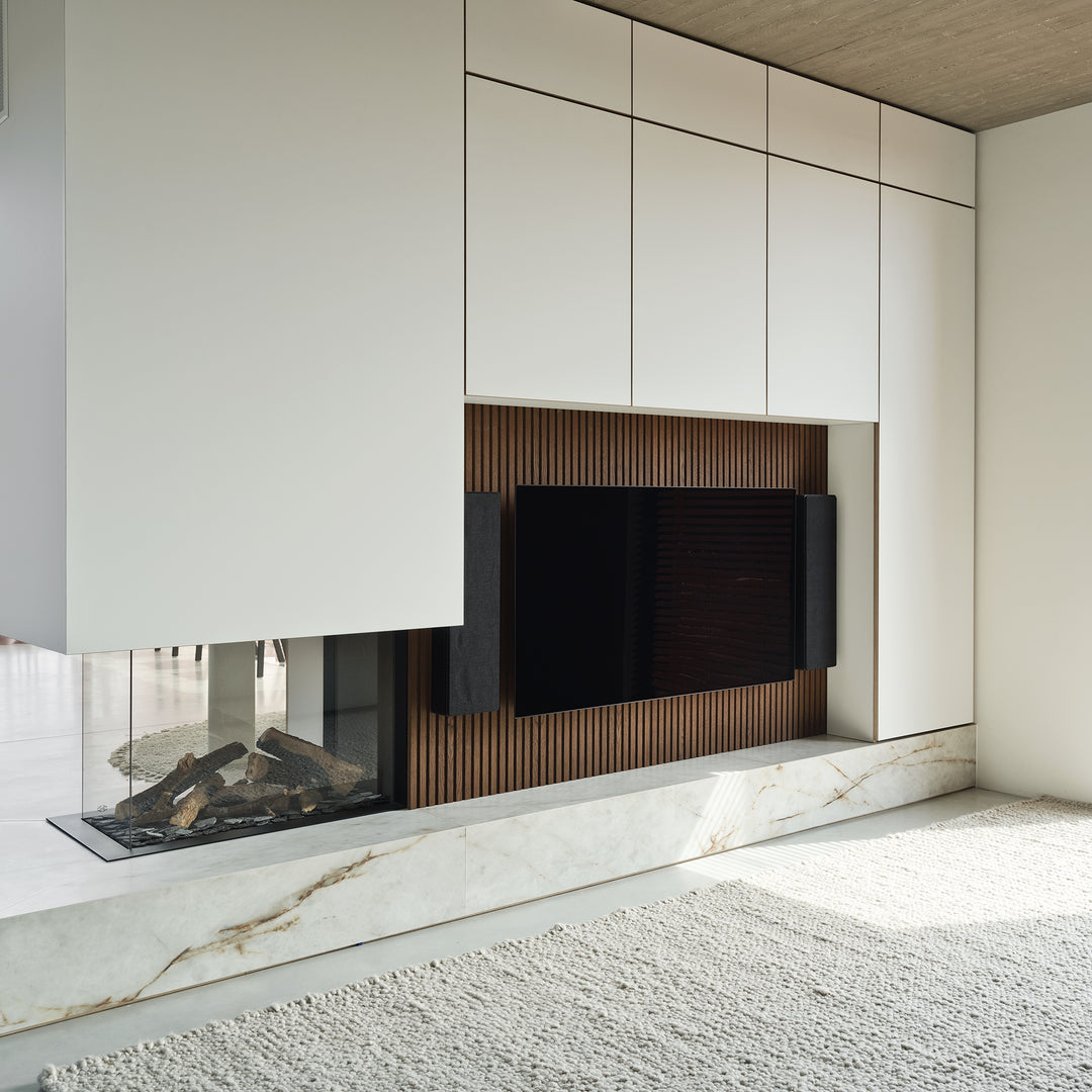 Houtmerk - Kast Fumo 07 - Hoge kastenwand voor haard Kastcombinatie Houtmerk