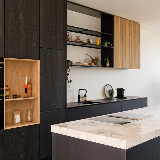 Ratio - Keukenfront MILLER - Massief eiken Primeur Zwarte beits Keukenfronten Houtmerk