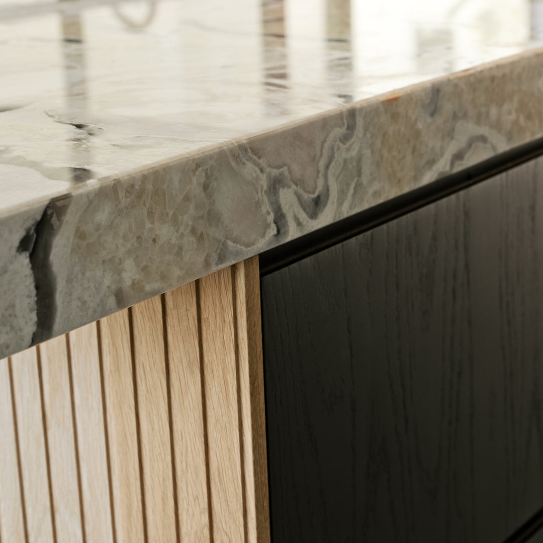 Ratio - Keukenfront GRIP - Massief eiken Primeur Zwarte beits Keukenfronten Houtmerk