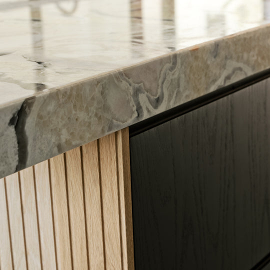 Ratio - Keukenfront GRIP - Massief eiken Primeur Zwarte beits Keukenfronten Houtmerk