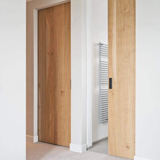 Houtmerk - Maatwerk houten Schuifdeur - Eiken Deuren Houtmerk