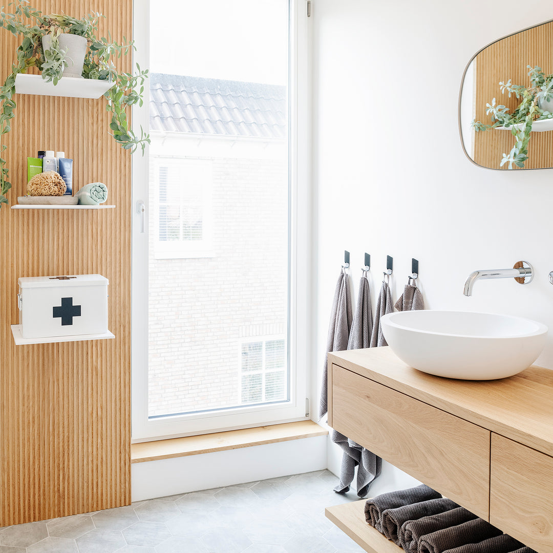 Houtmerk - Houten Wandpaneel met groeven profiel - Maatwerk Kasten Houtmerk