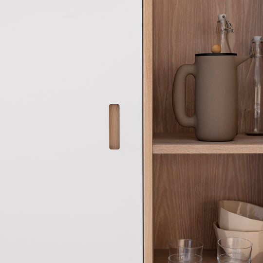 Houtmerk - Kast Lusso 01 - Hoge kast met houten Spatio vak Kastcombinatie Houtmerk