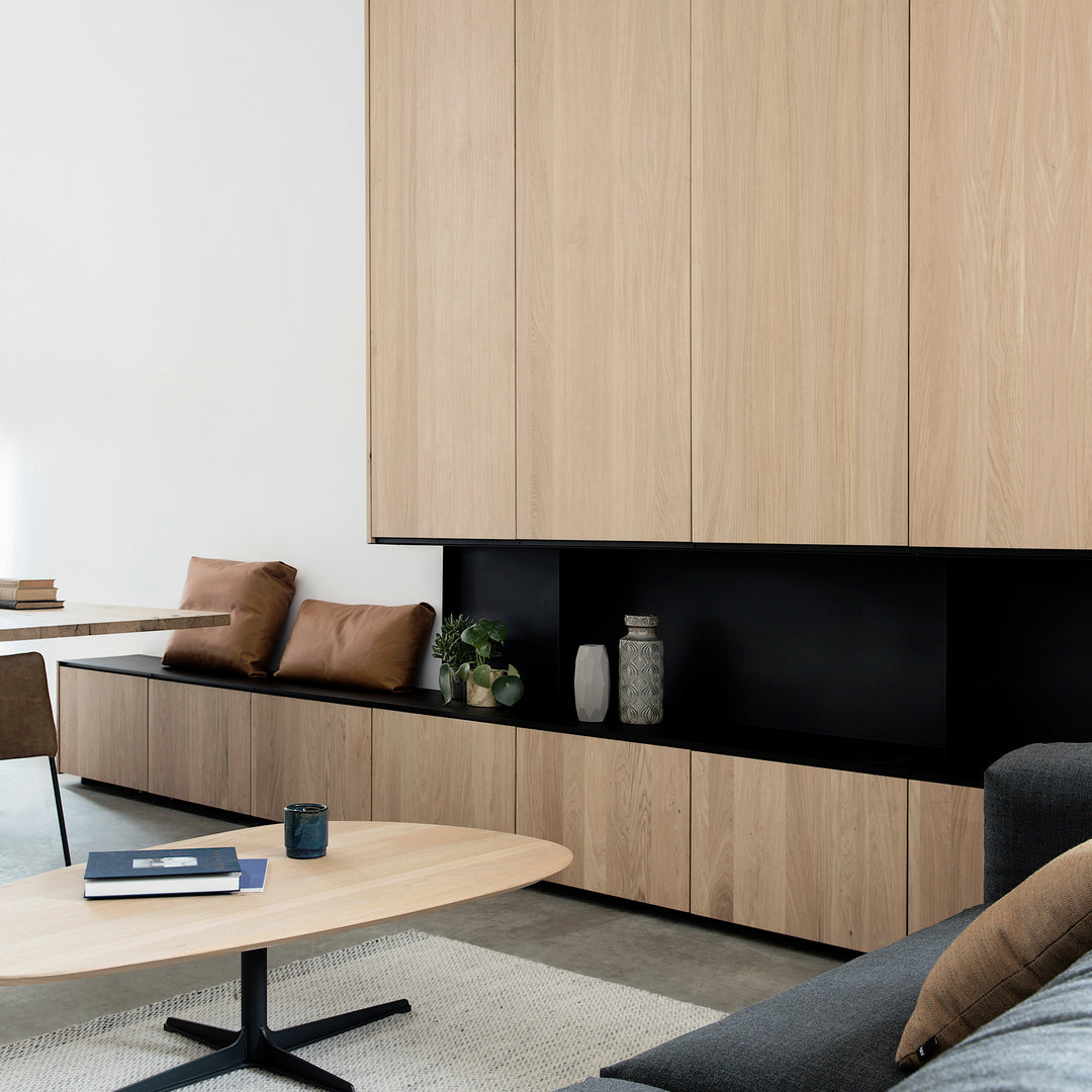 Houtmerk Domus® - Haardmeubel - Massief hout met plaatstaal Haardmeubels Houtmerk