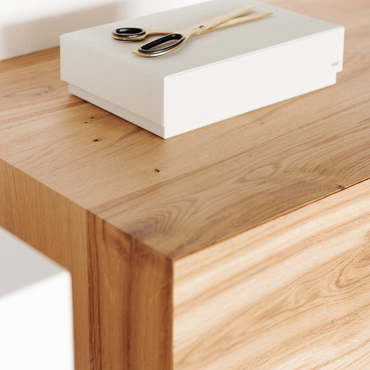 Houtmerk - Houten Badmeubel Azur met Concreto stenen wastafel - Massief hout - SALE Badmeubels Houtmerk