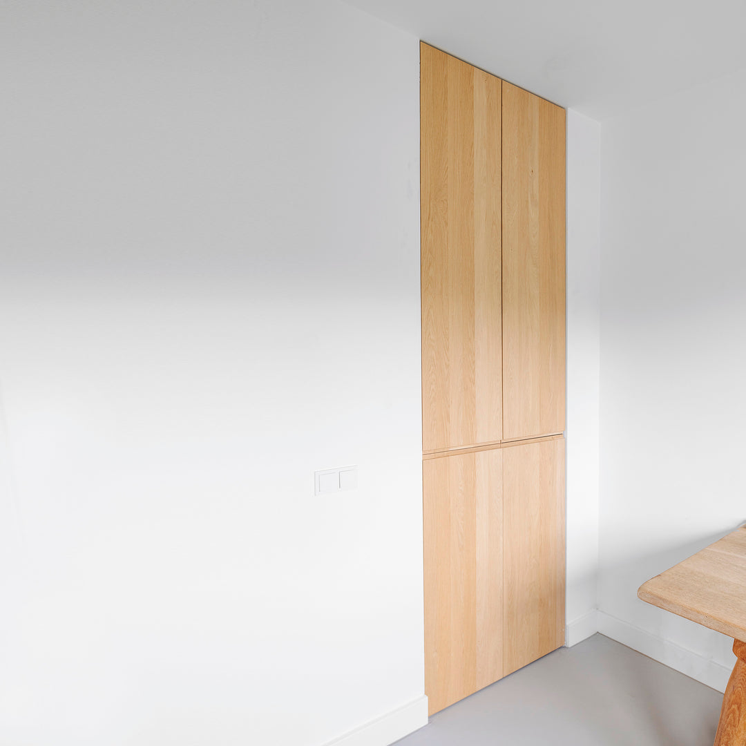 Houtmerk Domus® - Kamerhoge inbouwkast - Massief hout maatwerk Kasten Houtmerk