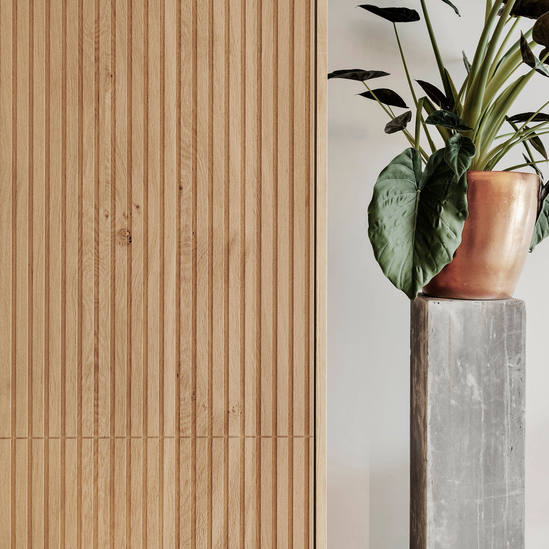 Houtmerk - Kast Fumo 02 - Hoge kastenwand voor haard Kastcombinatie Houtmerk