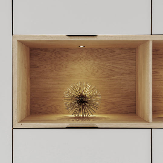 Houtmerk - Wandmeubel Azur met werkplek - Massief hout maatwerk Kasten Houtmerk