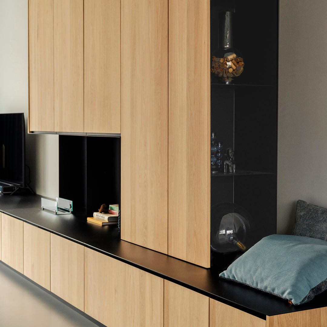 Houtmerk Domus® - Kastenwand Ferro - Plaatstaal open vak Kasten Houtmerk