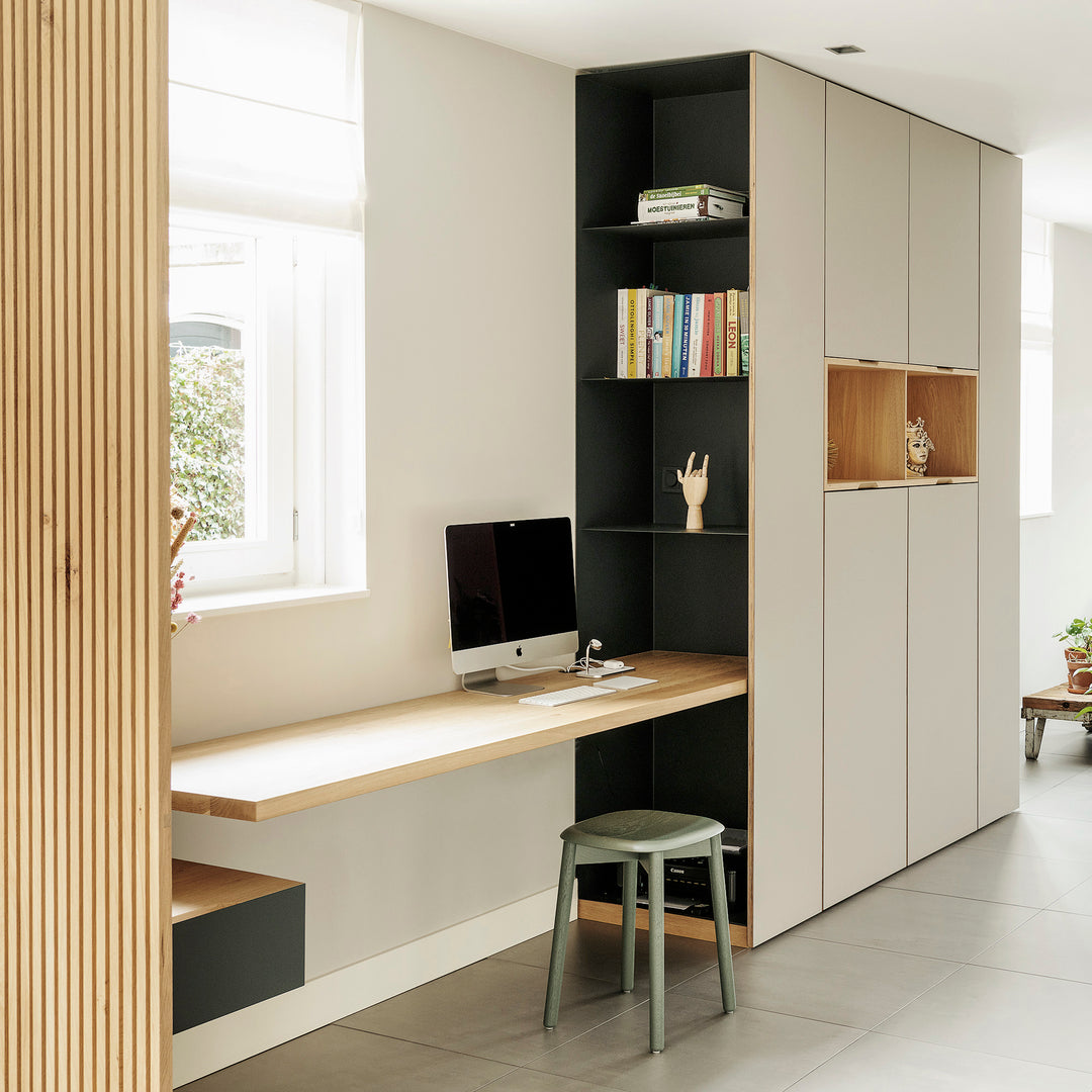 Houtmerk - Kast Duna 03 - Hoge kast met Spatio vak en bureaublad Kastcombinatie Houtmerk