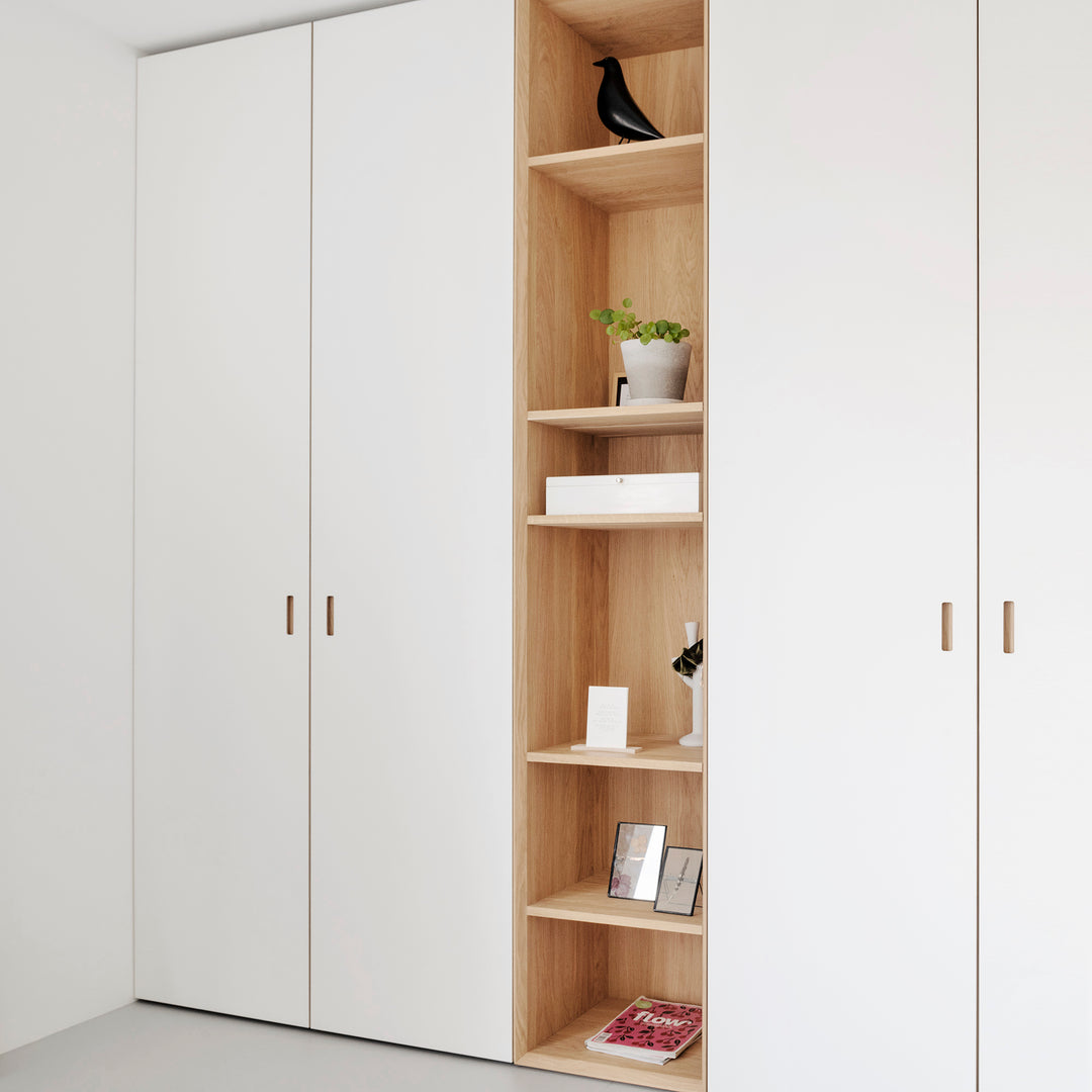 Houtmerk - Kast Lusso 01 - Hoge kast met houten Spatio vak Kastcombinatie Houtmerk