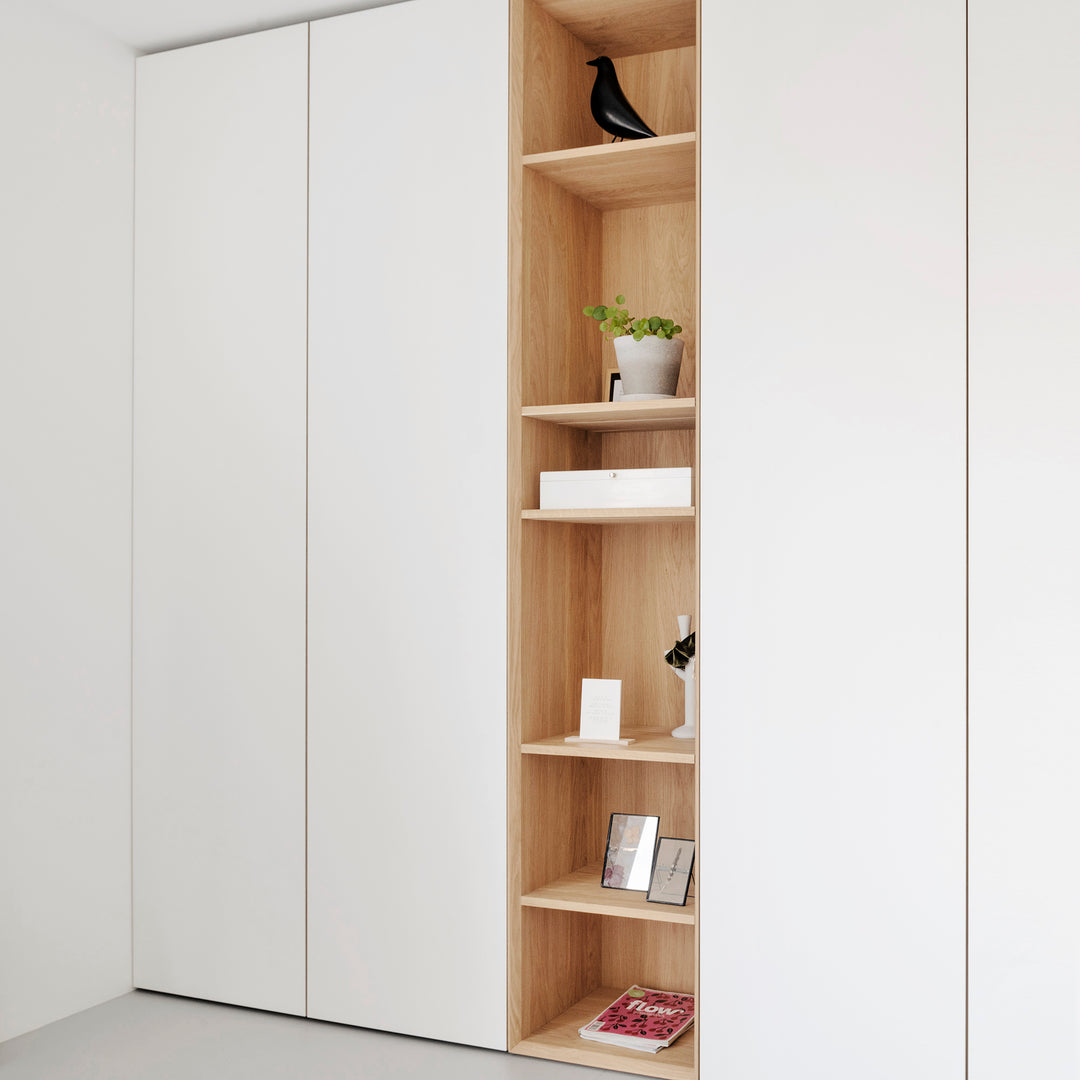 Houtmerk Domus® - Maatwerk kastenwand Lusso - Fenix met houten open vak Kasten Houtmerk