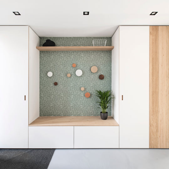 Houtmerk - Kast Lusso 01 - Hoge kast met houten Spatio vak Kastcombinatie Houtmerk