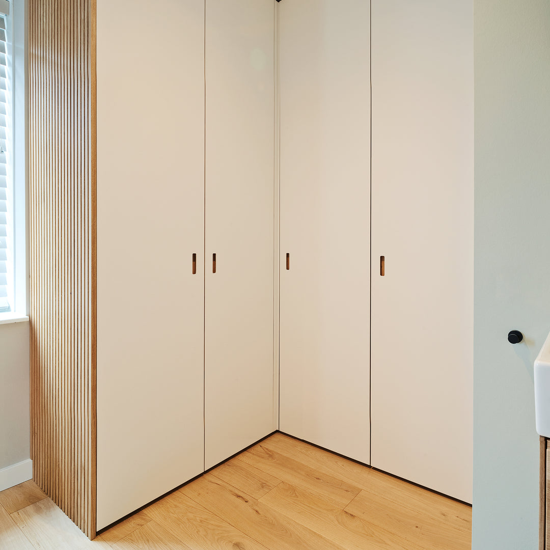 Houtmerk - Kast Scala 09 - Hoge kledingkast met open vakken Kastcombinatie Houtmerk