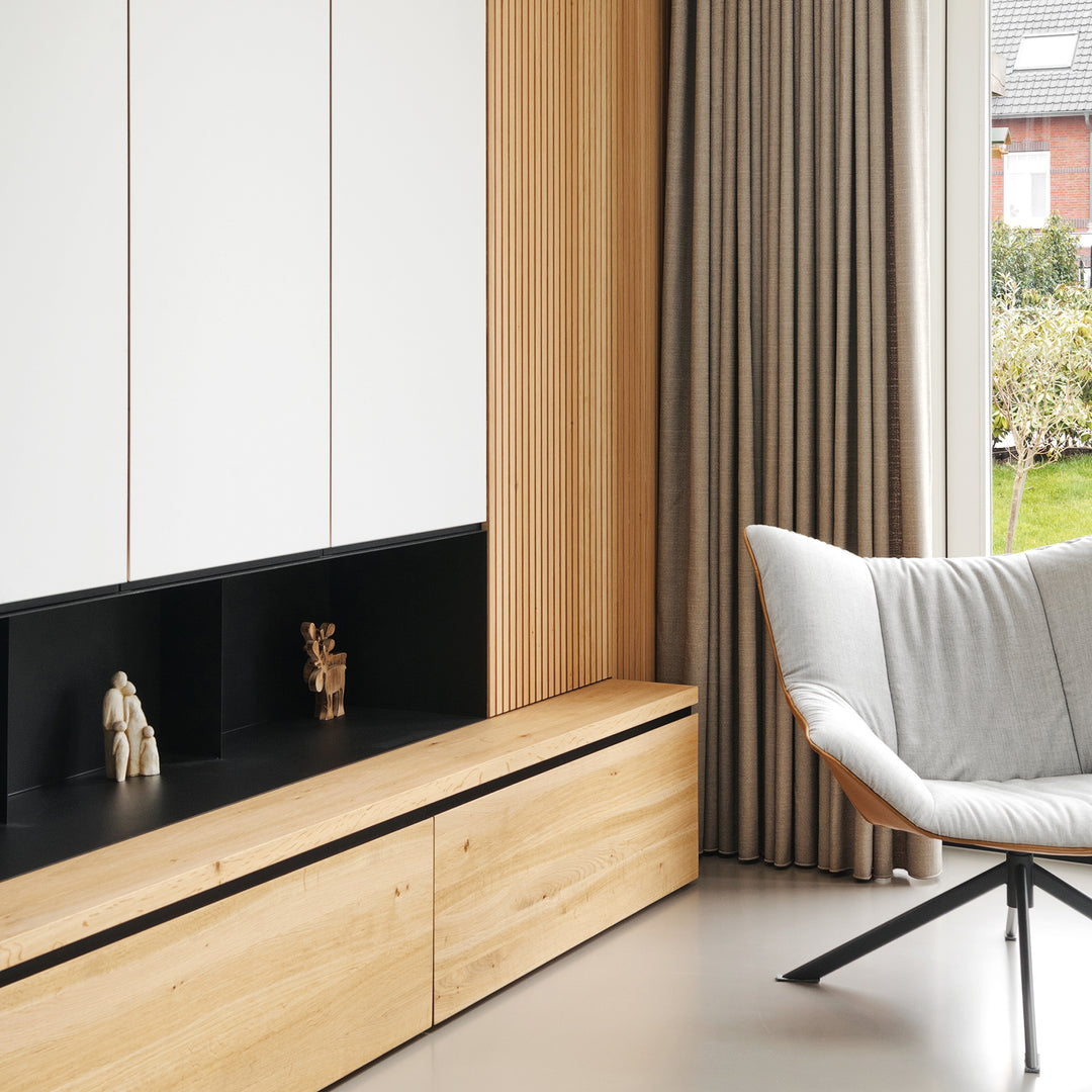 Houtmerk - Kast Argo 04 - Hoge kast met diepe ladekast Kastcombinatie Houtmerk