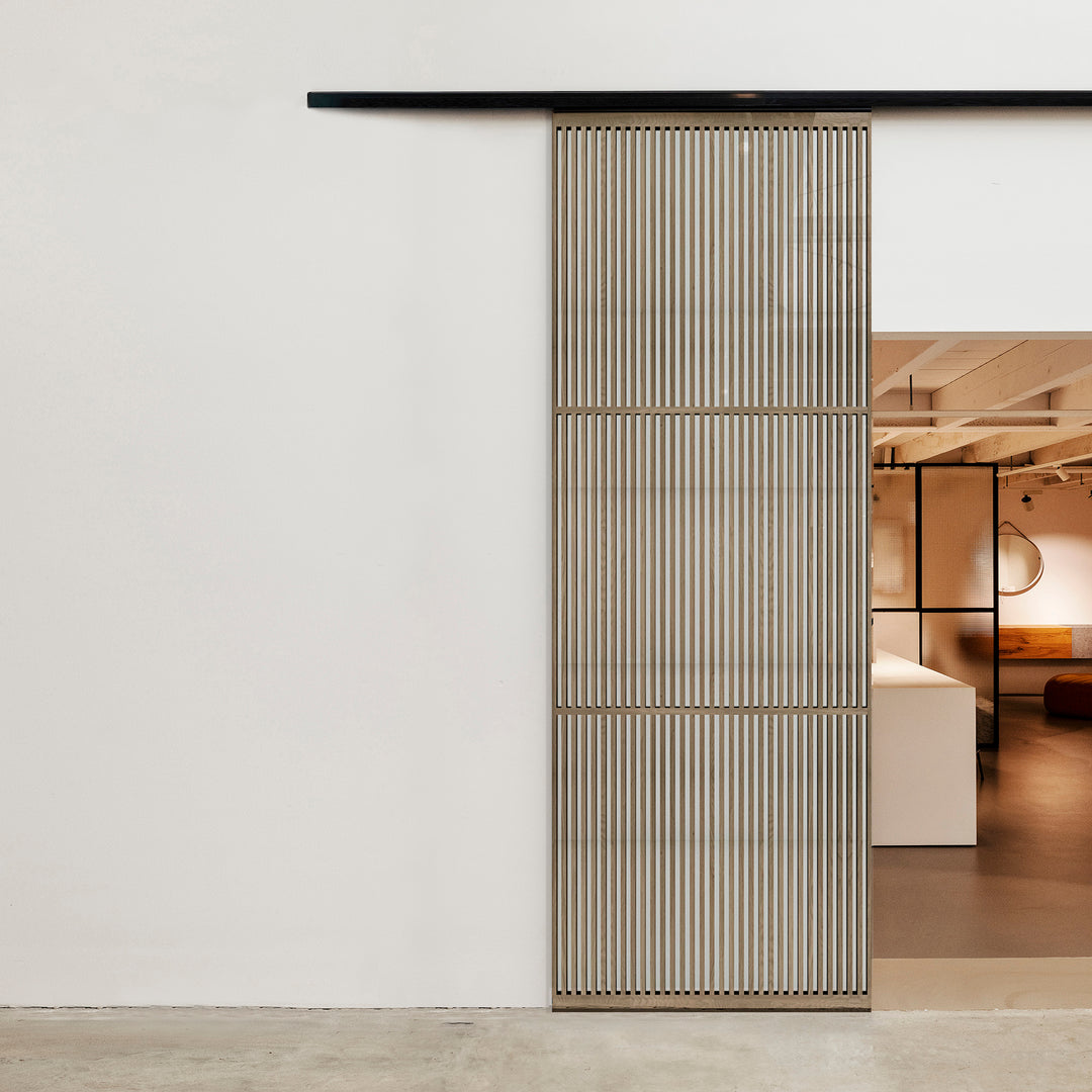 Houtmerk - Arpa Fenix Kleuren Roomdivider Stiletto - Met schuifrails wandmontage van 235cm tot 265cm hoog Roomdividers Houtmerk
