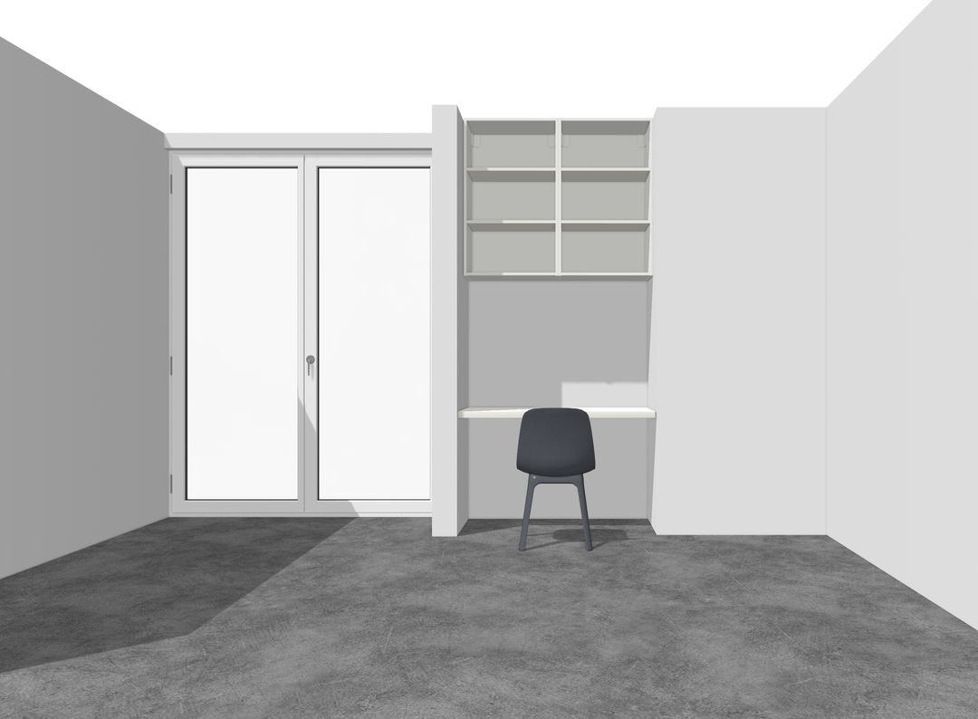 Houtmerk - Kast Flex 01 - Bovenkasten met bureaublad en achterwand Kastcombinatie Houtmerk