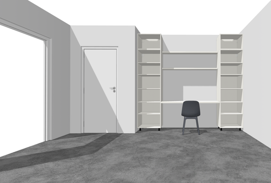 Houtmerk - Kast Flex 05 - Hoge kast met bureaublad en achterwand Kastcombinatie Houtmerk