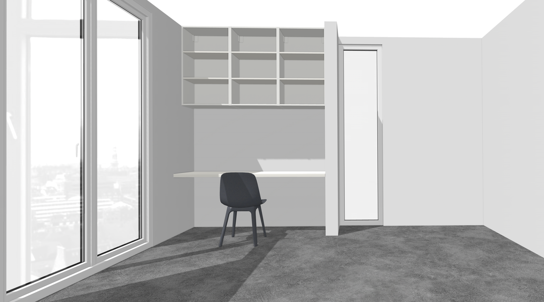 Houtmerk - Kast Flex 02 - Bovenkasten met bureaublad en achterwand Kastcombinatie Houtmerk