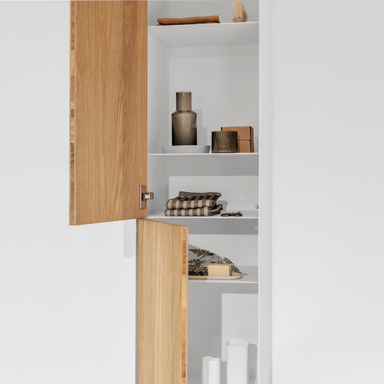 Houtmerk - Stalen kolomkast Plato - Houten fronten Kasten Houtmerk