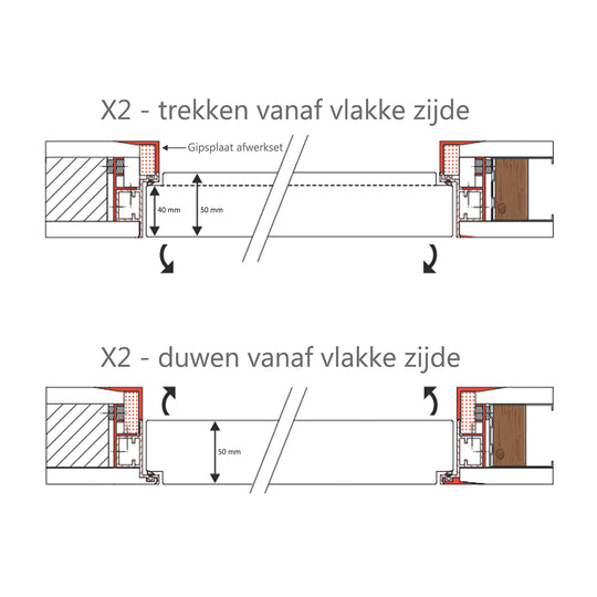 Houtmerk - Maatwerk deur met onzichtbaar kozijn - Overschilderbaar Wit Deuren Houtmerk