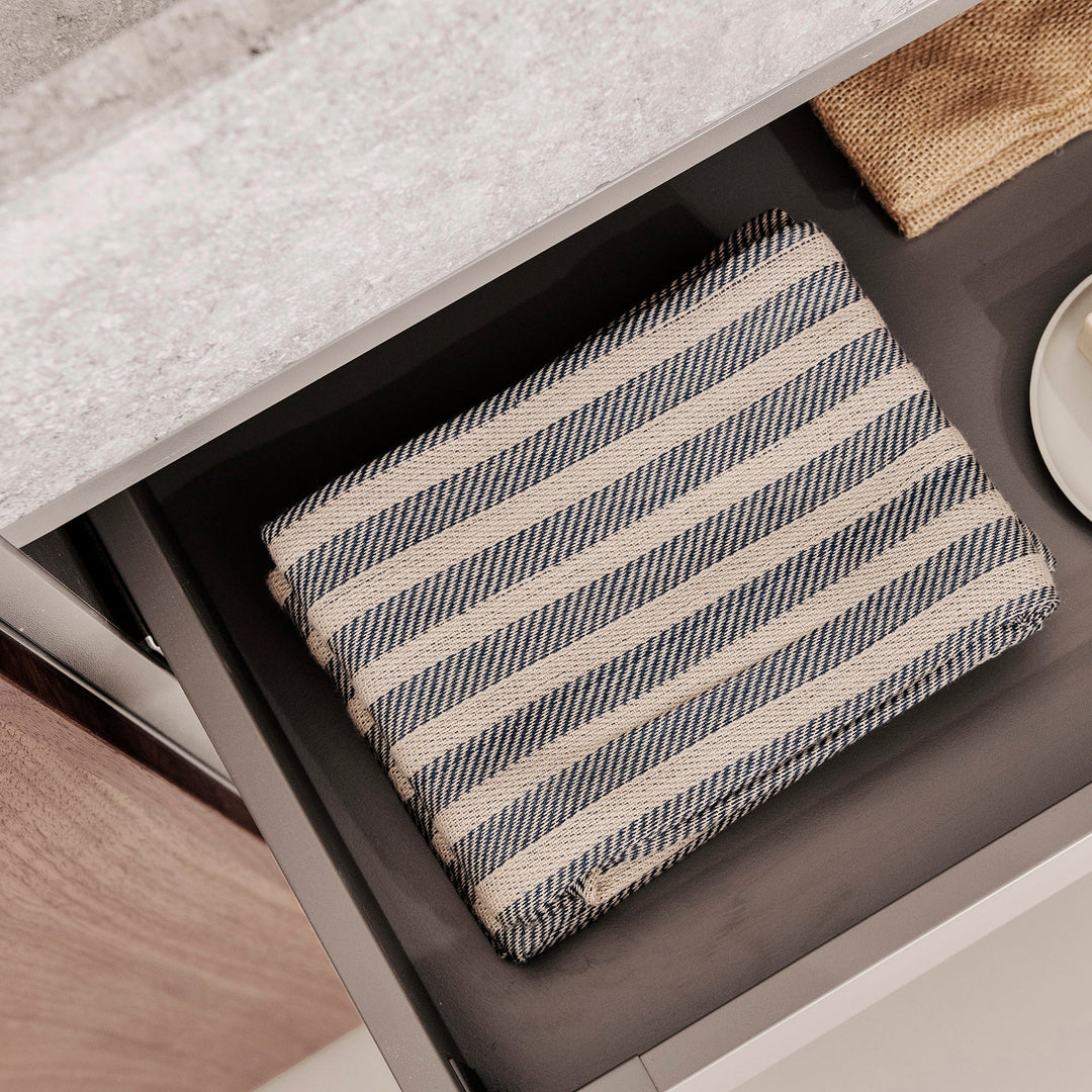 Houtmerk - Houten Badmeubel Sevilla - Kleurlak fineer met natuursteen wastafel Badmeubels Houtmerk